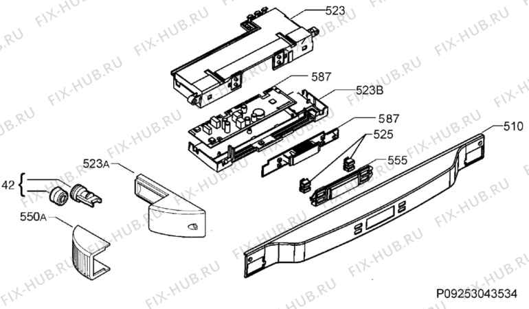 Взрыв-схема холодильника Rex Electrolux RNA34770Y - Схема узла Diffusor